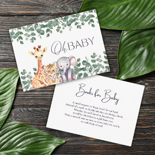 Cute Safari Animals Baby shower Books for Baby Informatiekaartje