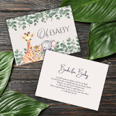 Cute Safari Animals Baby shower Books for Baby Informatiekaartje