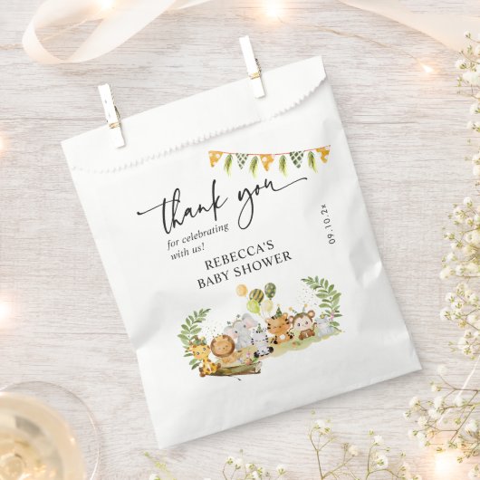 Cute Safari Animals Baby shower Brunch Party Bedankzakje (Geknipt)