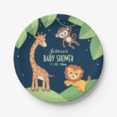 Cute Safari Animals Baby shower Custom Borden Papieren Bordje (Voorkant)