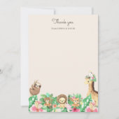 Cute Safari Animals Baby shower Hartelijk dank Bedankkaart (Voorkant)