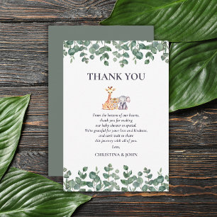 Cute Safari Animals Baby shower Hartelijk dank Bedankkaart