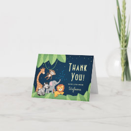 Cute Safari Animals Baby shower Hartelijk dank Bedankkaart