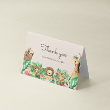 Cute Safari Animals Baby shower Hartelijk dank