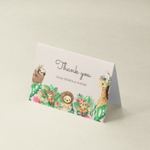 Cute Safari Animals Baby shower Hartelijk dank Kaart