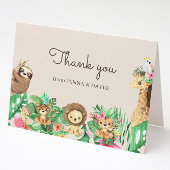 Cute Safari Animals Baby shower Hartelijk dank Kaart