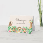 Cute Safari Animals Baby shower Hartelijk dank Kaart (Voorkant)