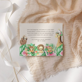 Cute Safari Animals Baby shower Informatiekaartje