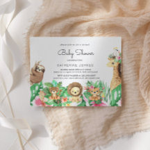 Cute Safari Animals Baby shower Invitation