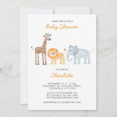 Cute Safari Animals Baby shower Invitation Kaart (Voorkant)
