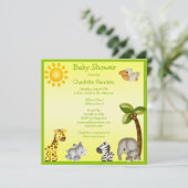 Cute Safari Animals Baby shower Kaart (Staand voorkant)