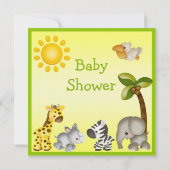 Cute Safari Animals Baby shower Kaart (Achterkant)