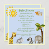 Cute Safari Animals Baby shower Kaart (Voorkant / Achterkant)