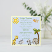 Cute Safari Animals Baby shower Kaart (Staand voorkant)