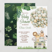 Cute Safari Animals Baby shower Kaart (Voorkant / Achterkant)