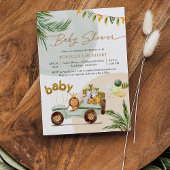 Cute Safari Animals Baby shower Kaart
