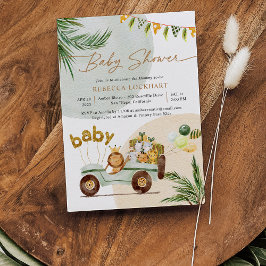 Cute Safari Animals Baby shower Kaart