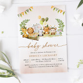 Cute Safari Animals Baby shower Kaart