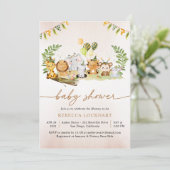 Cute Safari Animals Baby shower Kaart (Staand voorkant)
