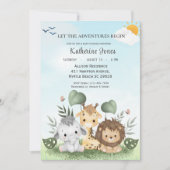 Cute Safari Animals Baby shower Kaart (Voorkant)