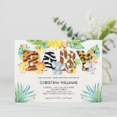 Cute Safari Animals Baby shower Kaart (Staand voorkant)