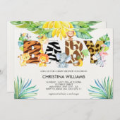 Cute Safari Animals Baby shower Kaart (Voorkant / Achterkant)