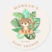 Cute Safari Animals Baby shower Ronde Sticker (Voorkant)