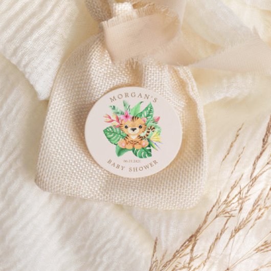 Cute Safari Animals Baby shower Ronde Sticker