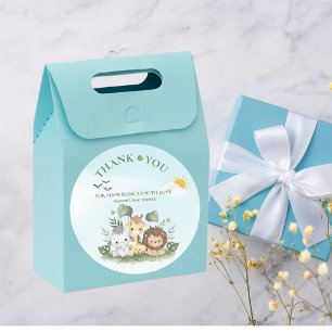 Cute Safari Animals Baby shower Ronde Sticker