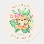 Cute Safari Animals Baby shower Ronde Sticker (Voorkant)