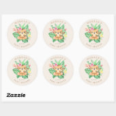 Cute Safari Animals Baby shower Ronde Sticker (Vel)