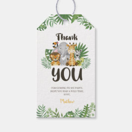 Cute Safari Animals Birthday Baby shower Hartelijk Cadeaulabel