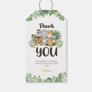 Cute Safari Animals Birthday Baby shower Hartelijk Cadeaulabel