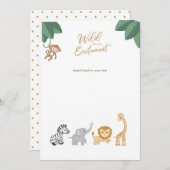 Cute Safari Animals Blank insert cards Advieskaart (Voorkant / Achterkant)