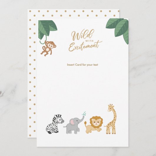 Cute Safari Animals Blank insert cards Advieskaart (Voorkant / Achterkant)