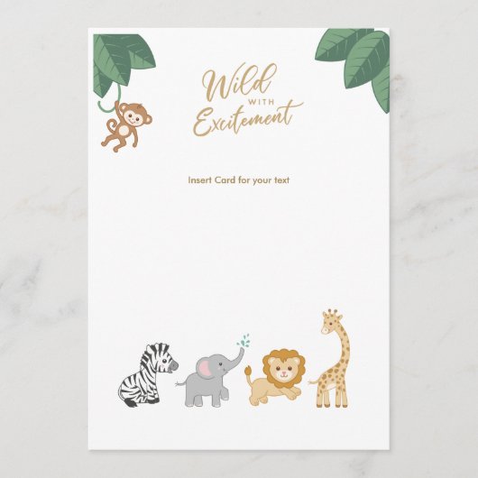 Cute Safari Animals Blank insert cards Advieskaart (Voorkant)