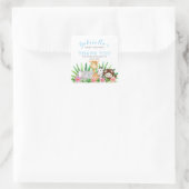 Cute Safari Animals |Blauw Baby shower Hartelijk d Vierkante Sticker (Tas)