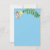 Cute Safari Animals | Blue Baby Boy Shower Bedankkaart (Achterkant)