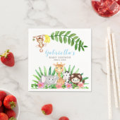 Cute Safari Animals | Blue Baby Boy Shower Servet (Insitu)
