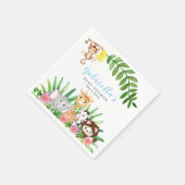 Cute Safari Animals | Blue Baby Boy Shower Servet (Hoek)