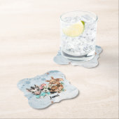 Cute Safari Animals blue oerwoud voor kinderen Kartonnen Onderzetters (Insitu)