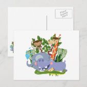 Cute Safari Animals Briefkaart (Voorkant / Achterkant)