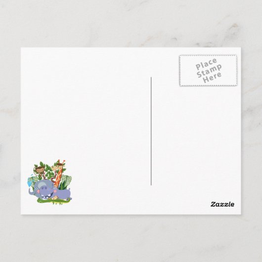 Cute Safari Animals Briefkaart (Achterkant)