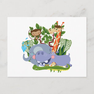 Cute Safari Animals Briefkaart