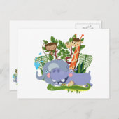 Cute Safari Animals Briefkaart (Voorkant / Achterkant)