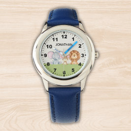 Cute Safari Animals For Kid Horloge