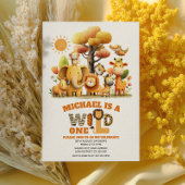 Cute Safari Animals Jungle WILD ONE 1st Birthday  Kaart