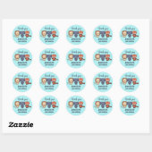 Cute Safari Animals Kinder Zoo Birthday Party Ronde Sticker (Vel)