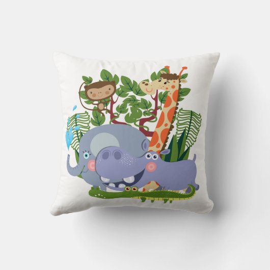 Cute Safari Animals Kussen (Achterkant)