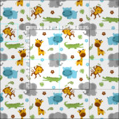 Cute Safari Animals Nursery Fabric Stof (Delen)